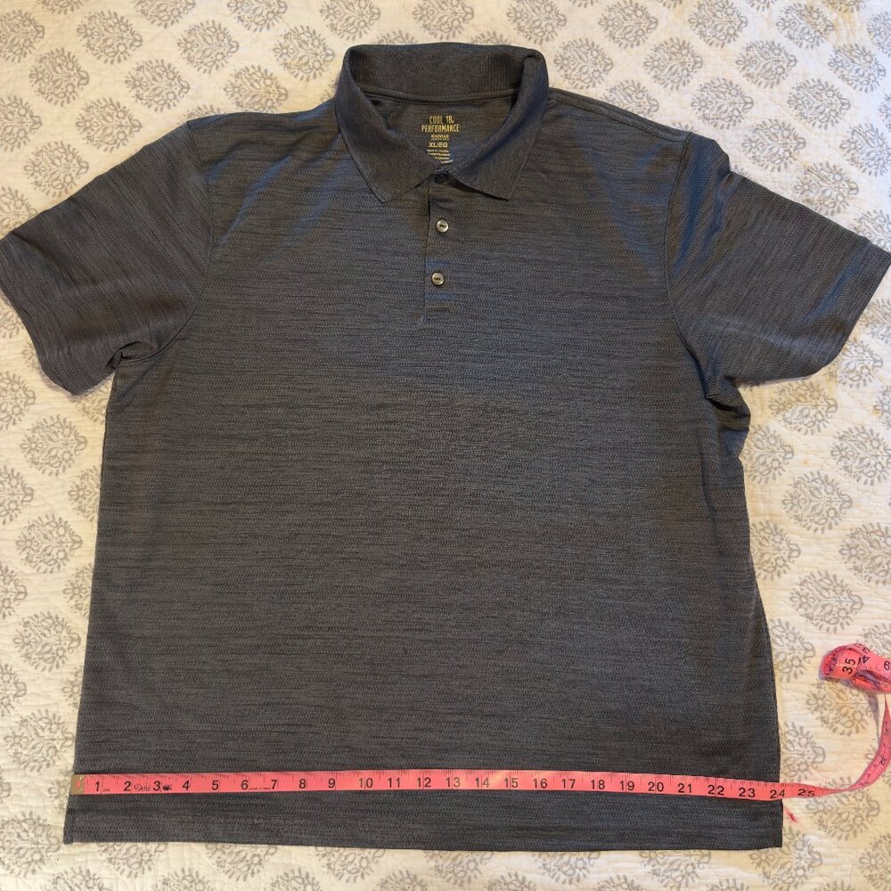 Men's Gray Marled Haggar Clothing Cool 18 Performance Polo Size XL